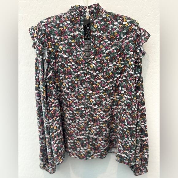 DRAPER JAMES RSVP | Green Floral Smocked Ruffle Blouse NWT | 2X - Picture 5 of 9